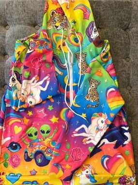 Colorful Rainbow Unicorn & Leopard Zip Hoodie